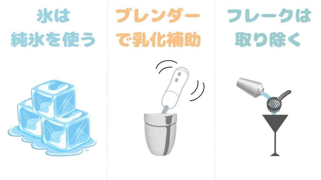 グラスホッパー　作るポイント　写真