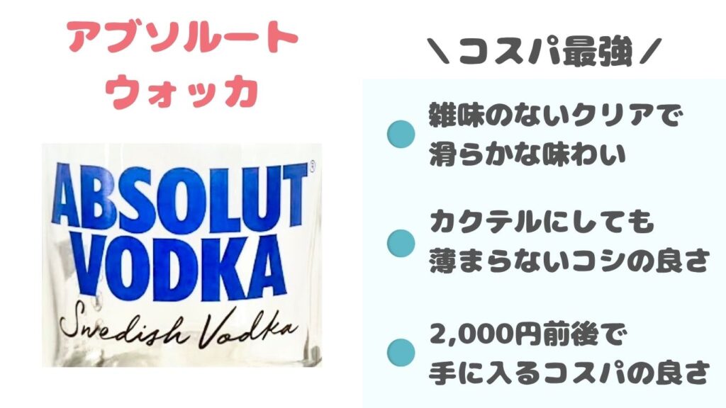 アブソルートウォッカ　おすすめ　写真