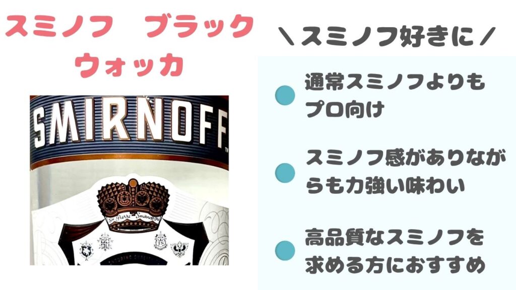 スミノフ　ブラック　おすすめ　写真