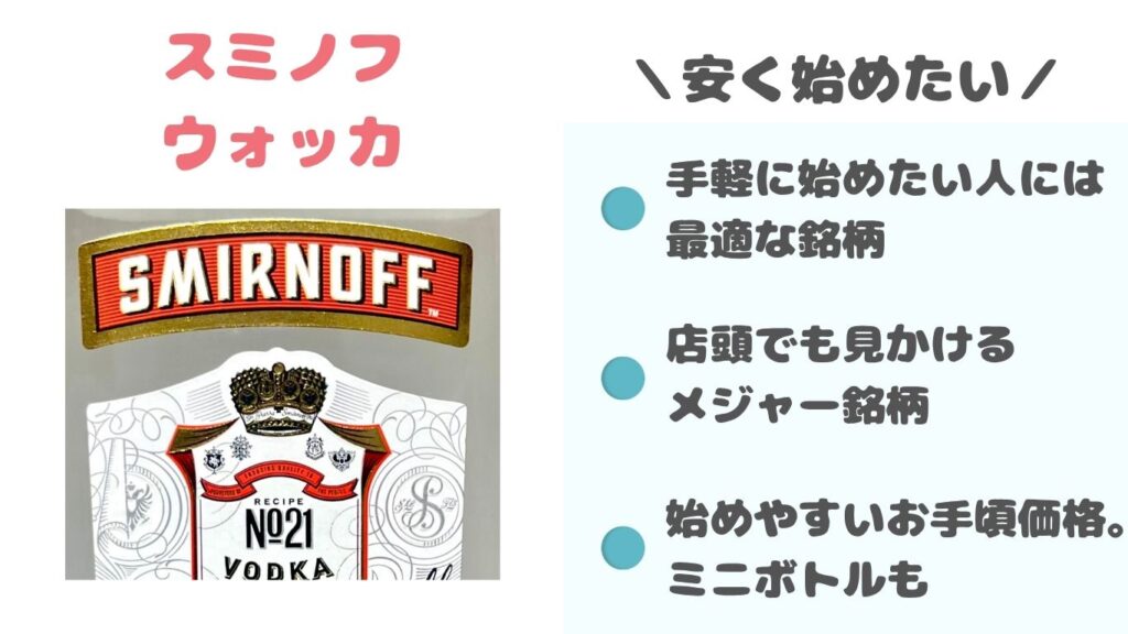 スミノフウォッカ　おすすめ　写真