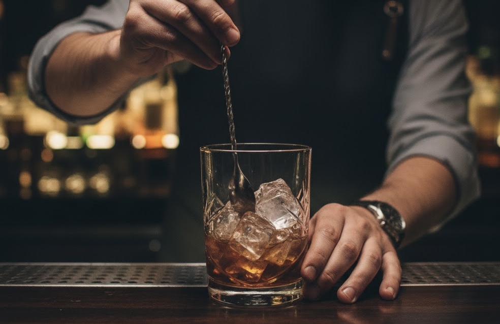 バースプーン 回らない 練習 ポイント 氷 写真