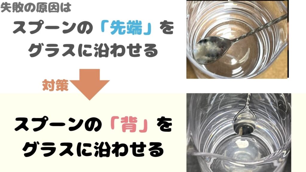 バースプーン 回らない 原因 当て方 写真