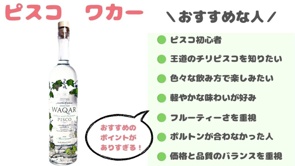 ピスコ　ワカー　おすすめ　ポイント　写真